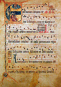 Page of
                                Chant Sheet Music. 