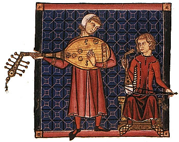 Illumination from
                                the Cantigas de Santa Maria medieval-era
                                manuscripts.